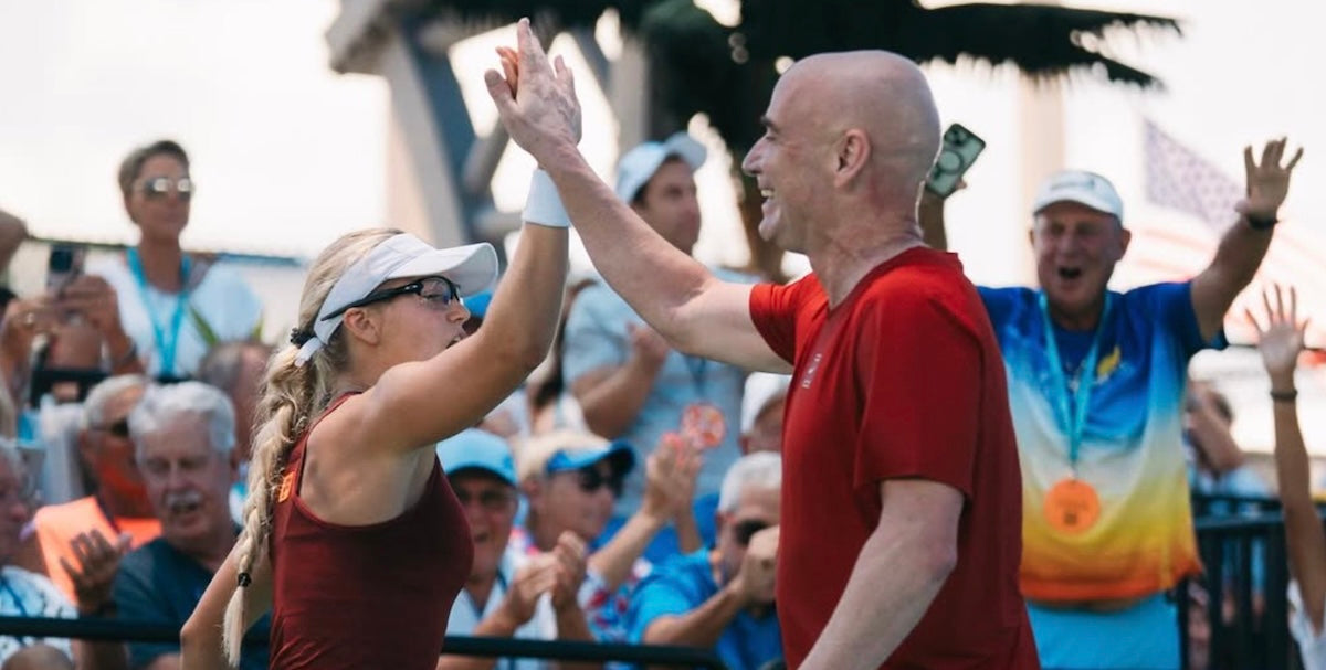 Andre Agassi and Anna Leigh Waters win first match at US Open Pickleball Championships, fall in Round of 16