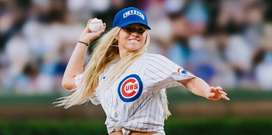 Anna Leigh Waters threw out the first pitch before a Chicago Cubs game on Wednesday night.