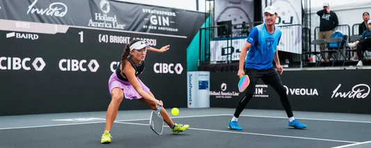 Anna Bright and Andrei Daescu battling Ben Johns and Anna Leigh Waters (not shown)