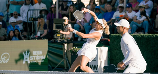 Anna Leigh Waters hits a shot during the 2026 PPA Tour Masters.