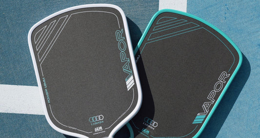 A close-up image of the 11six24 Vapor Power 2 pickleball paddle.